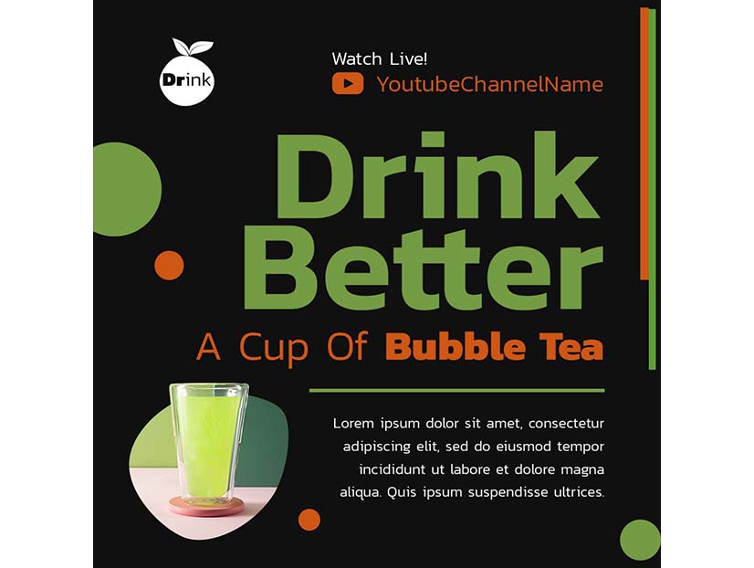 Drink ads instagram template